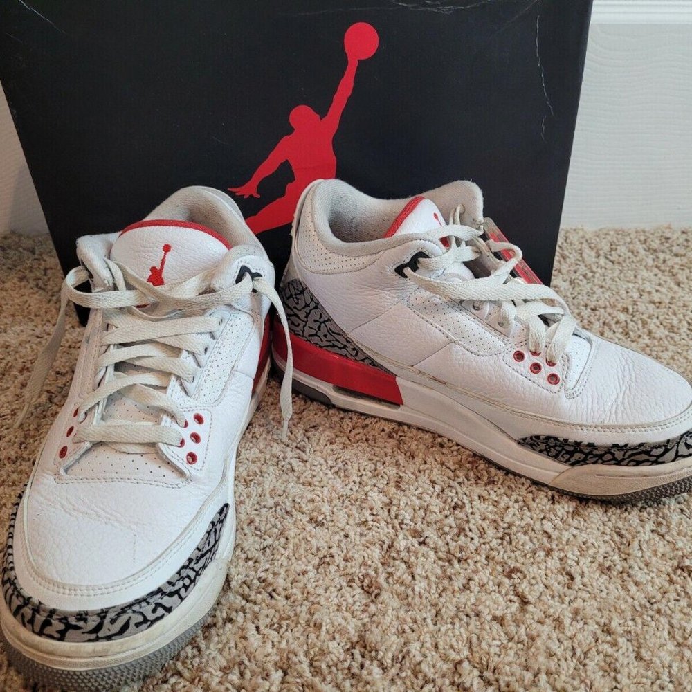 Jordan 3 Retro Hall of Fame 2018 Size 7.5 Used 136064-116 Good Shape